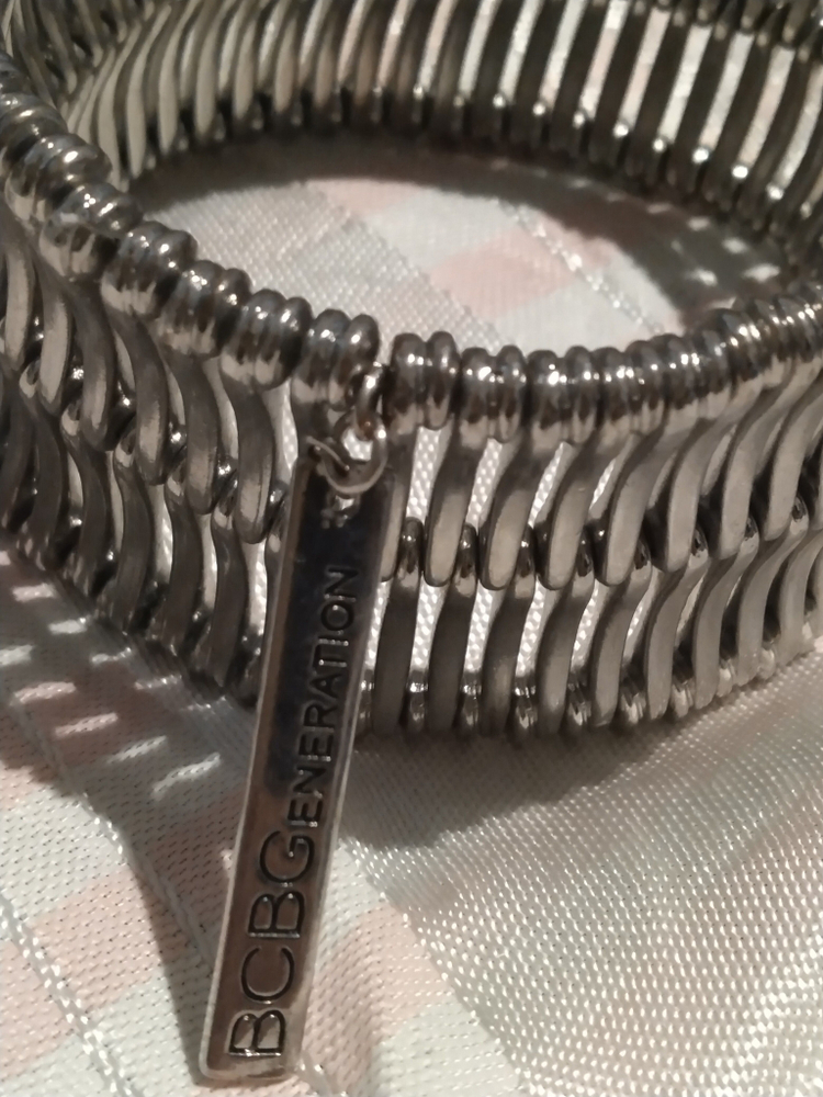BCBG silver tone stretch bracelet